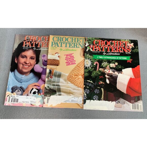 Vintage Leisure Arts Crochet Patterns By Herrschners Lot 1991 - Picture 1 of 5